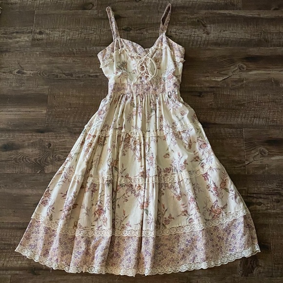 Vintage Dresses & Skirts - Vintage Gunne Sax Style Floral Dress